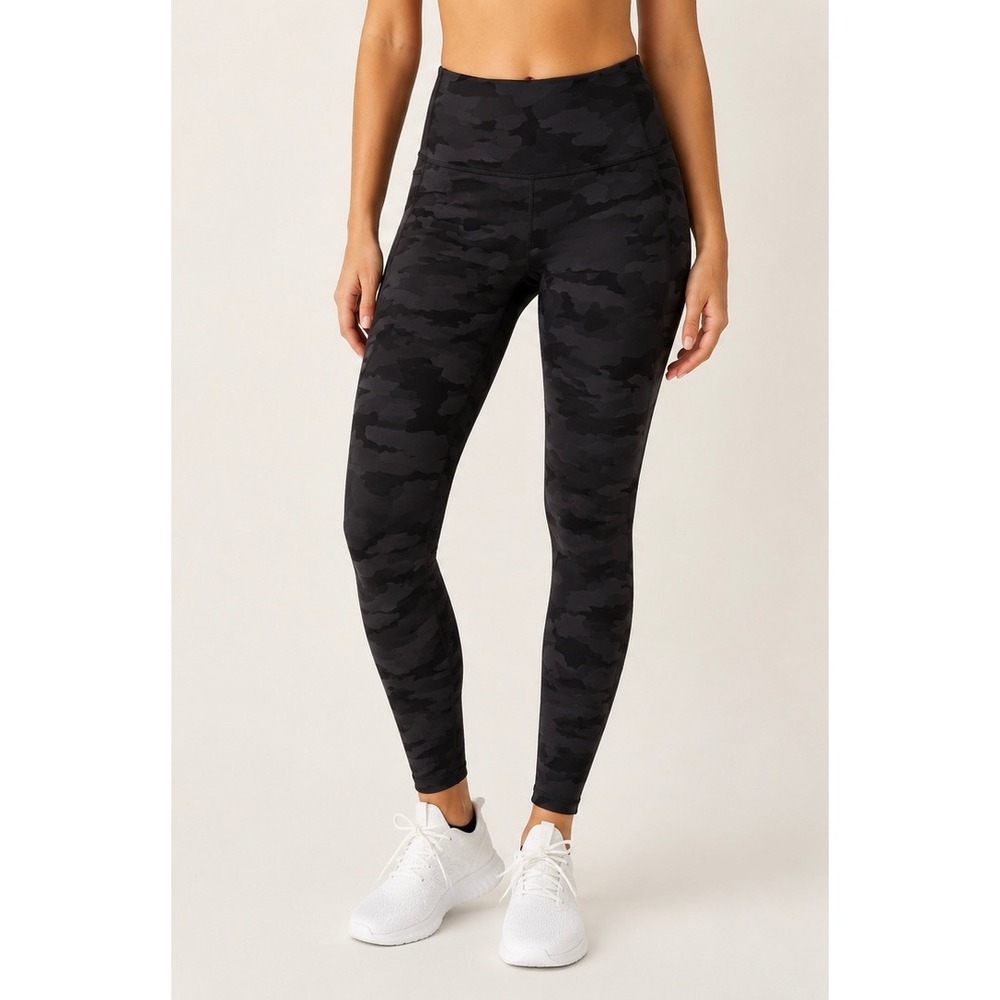 CRZ‎ Yoga Womens Black Camo High Rise Side Pocket Leggings Small